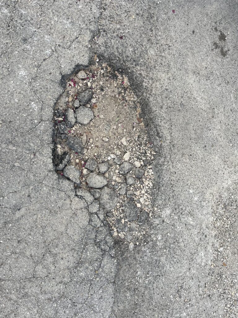 pot hole parking lot