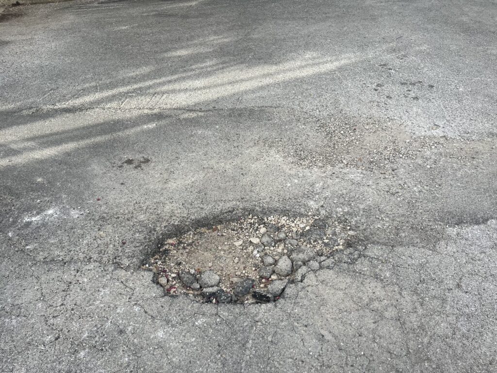 parking lot pot holes filled